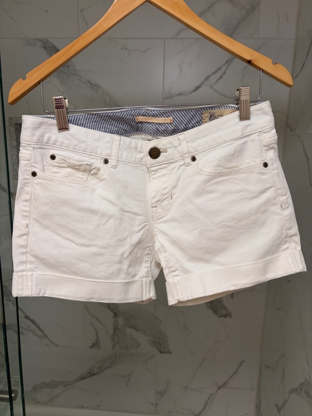 GAP White Cuffed Denim Shorts